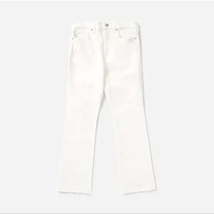 Everlane Kick Crop White Jeans in Bone